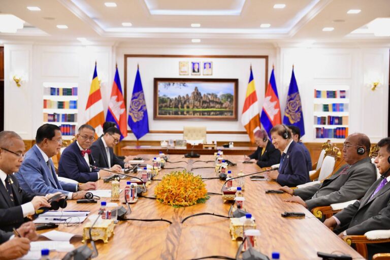 Accompanying Samdech Akka Moha Sena Padei Techo HUN Sen in a Courtesy Visit by Tan Sri Michael YEOH, President of KSI Strategic Institute for Asia Pacific